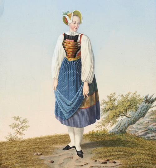 Women's traditional costume from Canton of Aargau