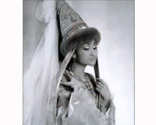 Kazakh saukele bridal headdress very tall and ornate
