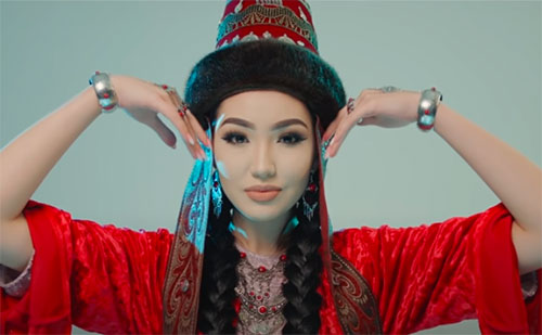 Modern Kazakh folk jewelry and saukele hat