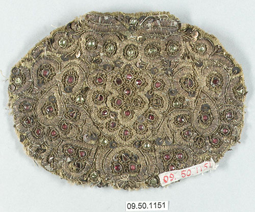 Richly embellished crown of women’s cap, Southern Germany, the early 19th century