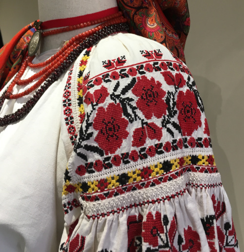 Ukrainian needlework – close-ups of vintage embroidered shirts